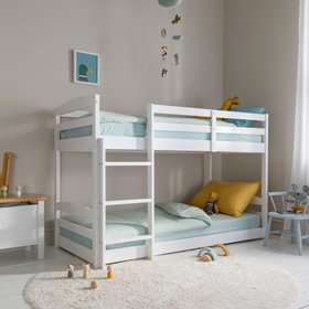 Mimi Shorty Bunk Bed Splits into Toddler and Day Bed in Classic White