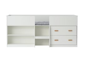 Kalle Cabin Bed Captains Low Bed with Storage in Classic White