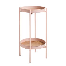 Solna Garden Patio Occasional Side Table in Blush Pink