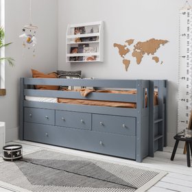 Matilda Midsleeper Cabin Bed with Underbed Storage Drawers in Silk Grey