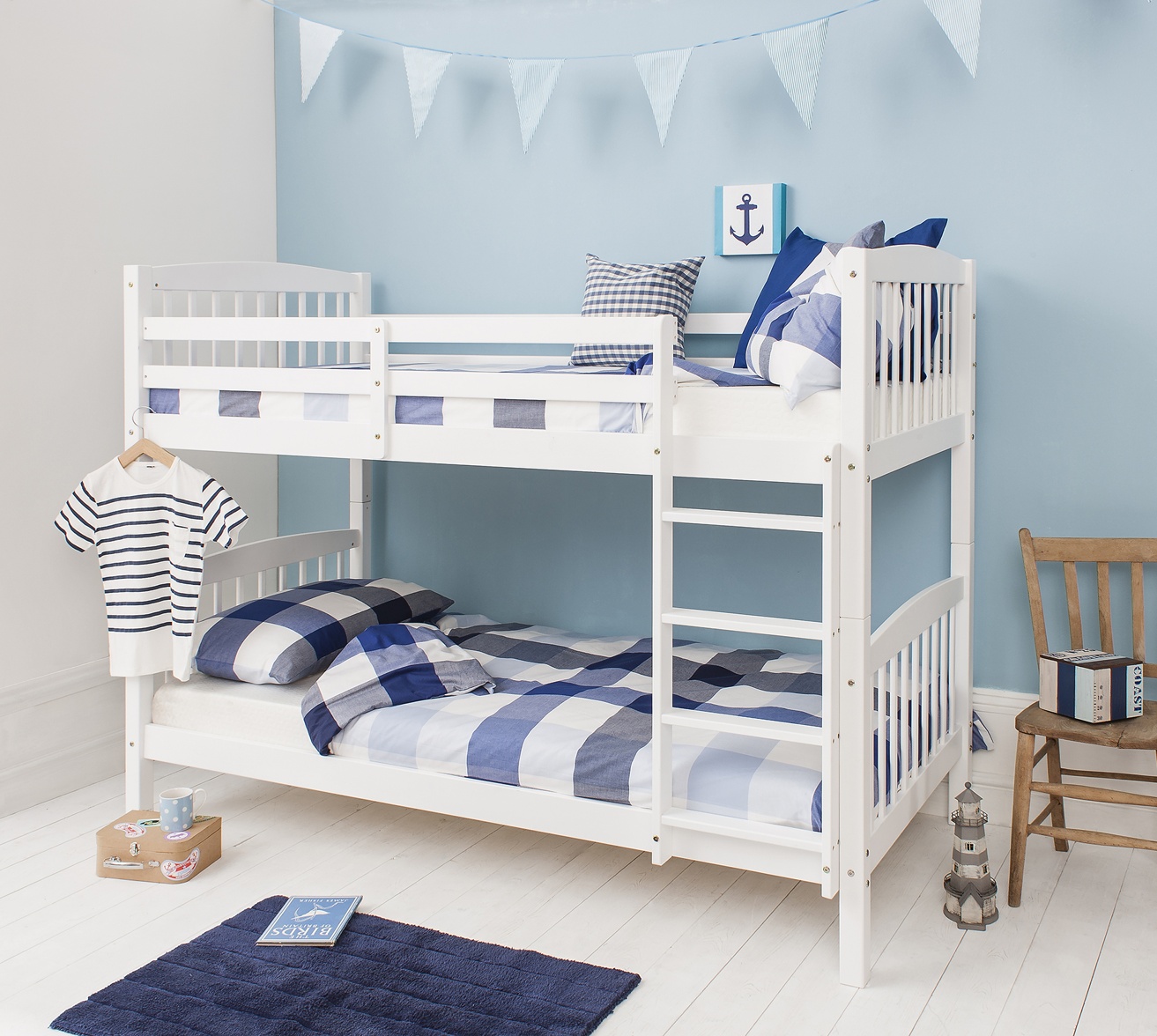 Brighton Bunk Bed with 2 Single Beds in White