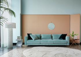 Ligne Roset Living Room Enki Sofa, Gavrinis 3 Rug, Asola Light Lifestyle  