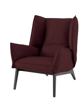Ligne Roset Toa armchair, burgundy