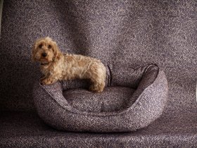 Sofas & Stuff Dog Bed In Spill Resistant V&A Willow Navy
