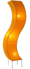 Silk 'S' Shaped Floor Lamp, Orange