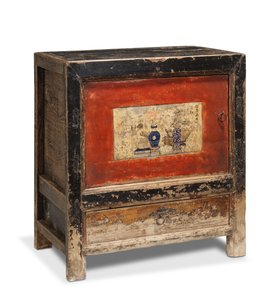 Painted Gansu Side Cabinet