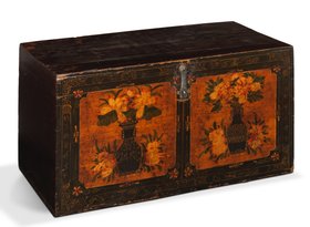 Painted Floral Storage Trunk