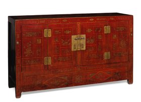Dongbei Red Painted Sideboard