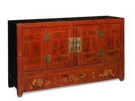 Dongbei Red Decorative Sideboard