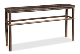 Straight Legged Walnut Console Table
