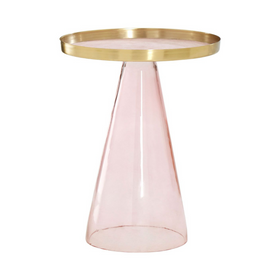 Blush Pink Brass Cone Side Table