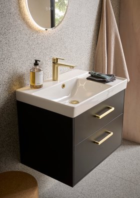 Faber 600 Wall Hung Double Drawer Unit - Matt Black