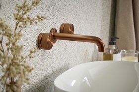 Faber Wall Mounted Bath/Basin Mixer - Brushed Bronze
