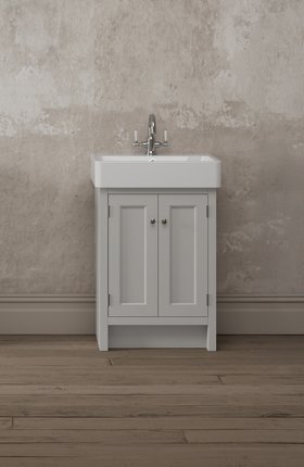 Hampton 575 Freestanding Vanity Unit - Matt Chalk White