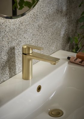 Elan Basin Mixer with Click Waste - Brushed Brass