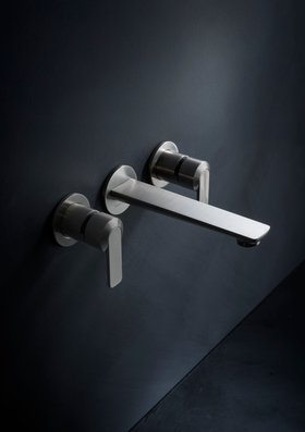 Elan 3 Hole Wall Mounted Mixer - Brushed Nickel