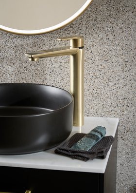 Elan Tall Basin Mixer Brushed Brass