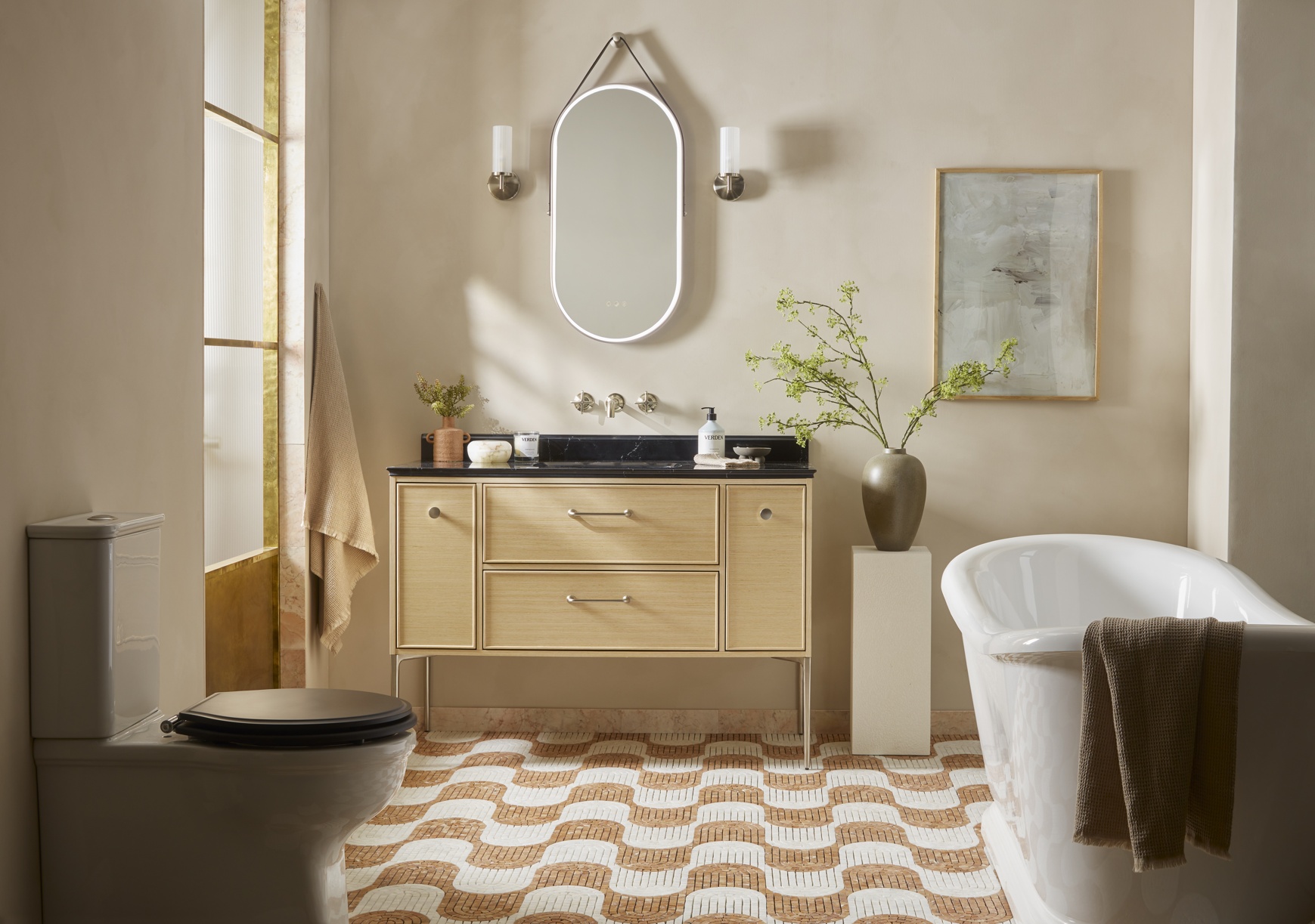 Walcot 1200 Freestanding 4 Drawer Single Basin Vanity Unit - Light Oak