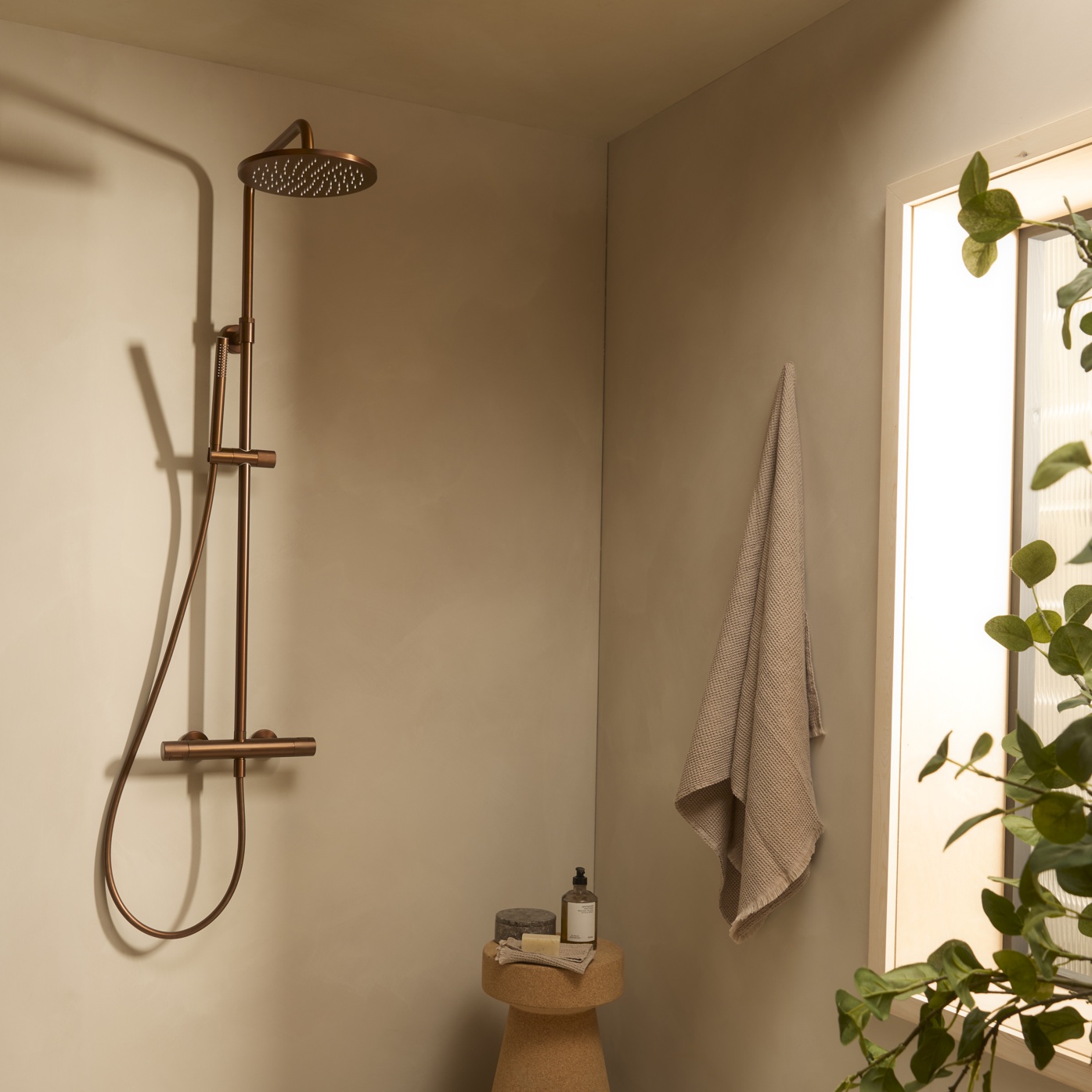 Faber Dual Function Bar Shower System - Brushed Bronze