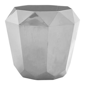 Jewel Metallic Facet Side Table - Silver