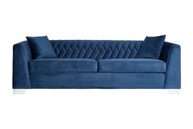 Gina Rich Blue Velvet 3 Seat Sofa