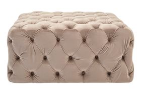 Georgina Coffee Velvet Buttoned Footstool