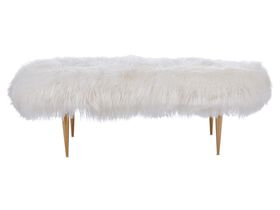 Yeti Boutique White Sheepskin Bench Seat