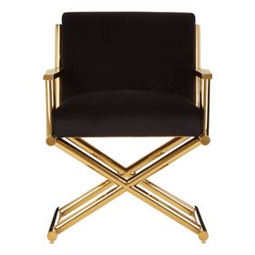 Hollywood Black Velvet & Gold Chair