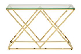 Park Lane Inverted Triangles Console Table - Gold