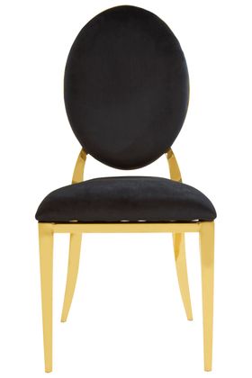 Monroe Black & Gold Velvet Oval Back Dining Chair