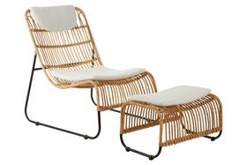 Babylon Rattan Lounge Chair & Footstool