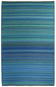 Fab Hab Cancun Outdoor Rug in Blue Stripe