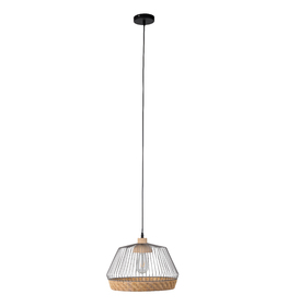 Zuiver Birdy Wire Pendant Light with Braided Rattan Border