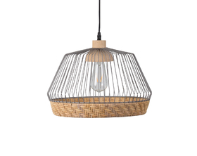 Zuiver Birdy Wire Pendant Light with Braided Rattan Border
