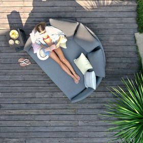 Cuckooland - Maze Rattan Ark Daybed, Flanelle Grey