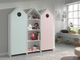 Casami Beach House Cupboard, Mint Green and Pastel Pink