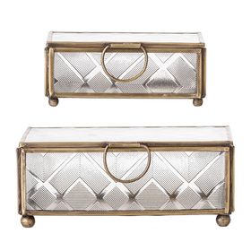 Bloomingville Glass Jewellery Box Set