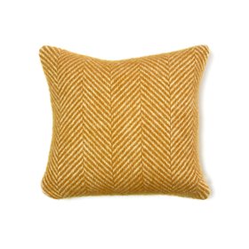 Mustard Herringbone Pure Wool Cushion