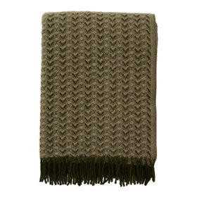 Moss Green Brushed Lambswool Cardigan Throw