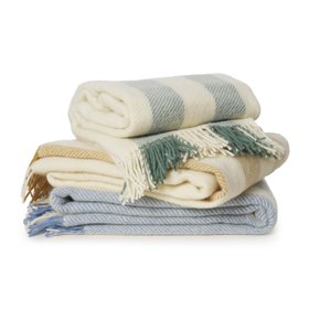 Brushed Wool Stripe Throw