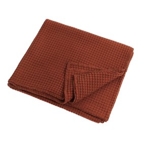Burnt Orange Waffle Bedspread