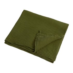 Olive Green Waffle Bedspread