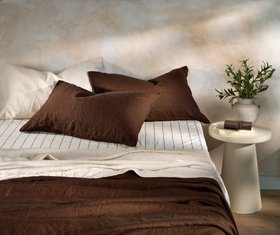 Chocolate Pure French Linen Bedding