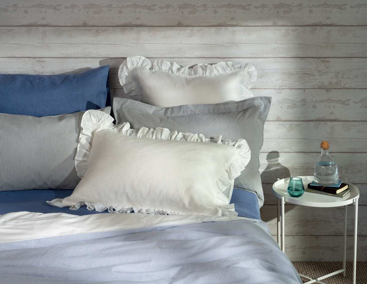 Ruffled French Linen Bedding