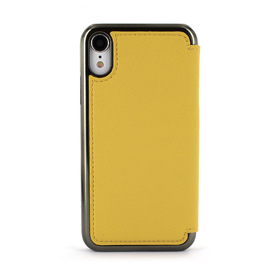 Greenwich BLAKE Folio Case Yellow Electroplated Gunmetal Shell iPhone XR