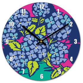 Funky Florals - Hydrangia Clock - Perkins & Morley