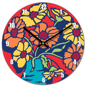 Funky Florals - Marigolds Clock - Perkins & Morley