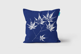 Out of the Blue - Japanese maple Cushion (Full Cobalt)