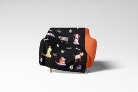 Stripey Dogs Fleece Throw - Perkins & Morley