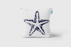 Seashore Collection _Starfish (On White) Cushion-Perkins & Morley